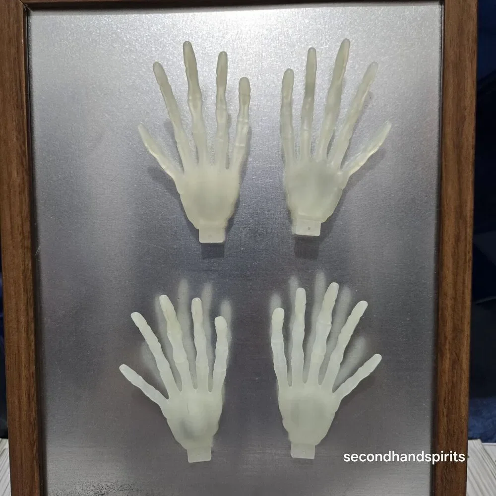 Glow In The Dark Skeleton Hand Magnets Set of 4 | Spooky Gothic Fridge Decor
